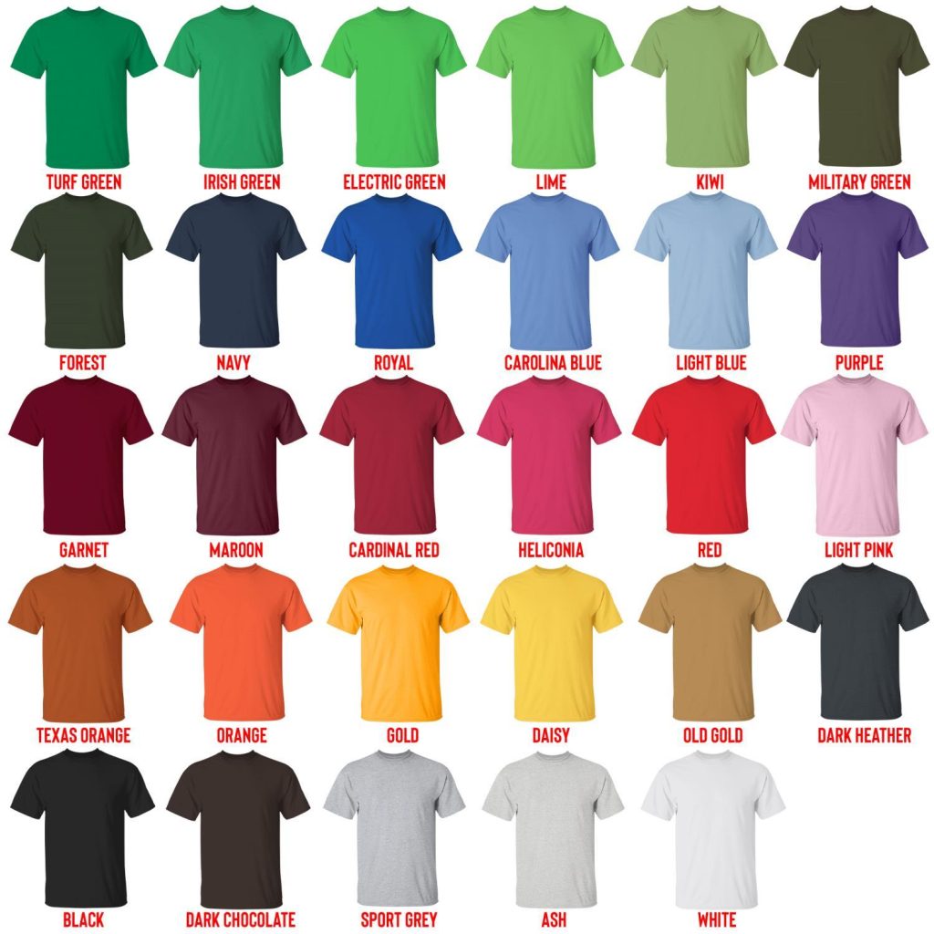 t shirt color chart - Jurassic World Merch
